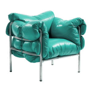 Living Room Accent Chair - Teal, Leather