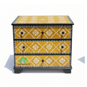 Bone Inlay Yellow 3 Chest of Drawers