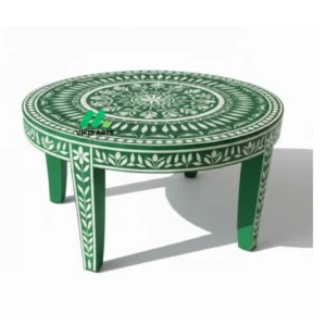 Bone Inlay Green round coffee table