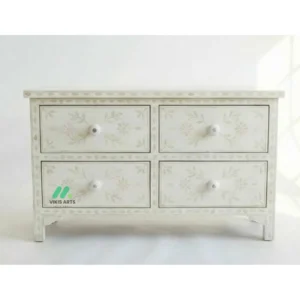 Bone Inlay White 4 Chest of Drawer