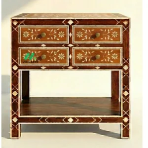 Bone Inlay Orange 4 Chest of Drawers