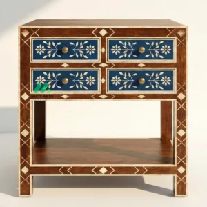 Bone Inlay Blue 4 Chest of Drawers