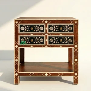 Bone Inlay Black 4 Chest of Drawers
