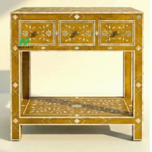 Bone Inlay Yellow 3 Chest of Drawers