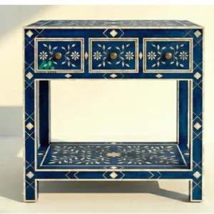 Bone Inlay Blue 3 Chest of Drawers