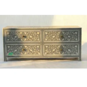 Bone Inlay Grey 4 Chest of Drawers
