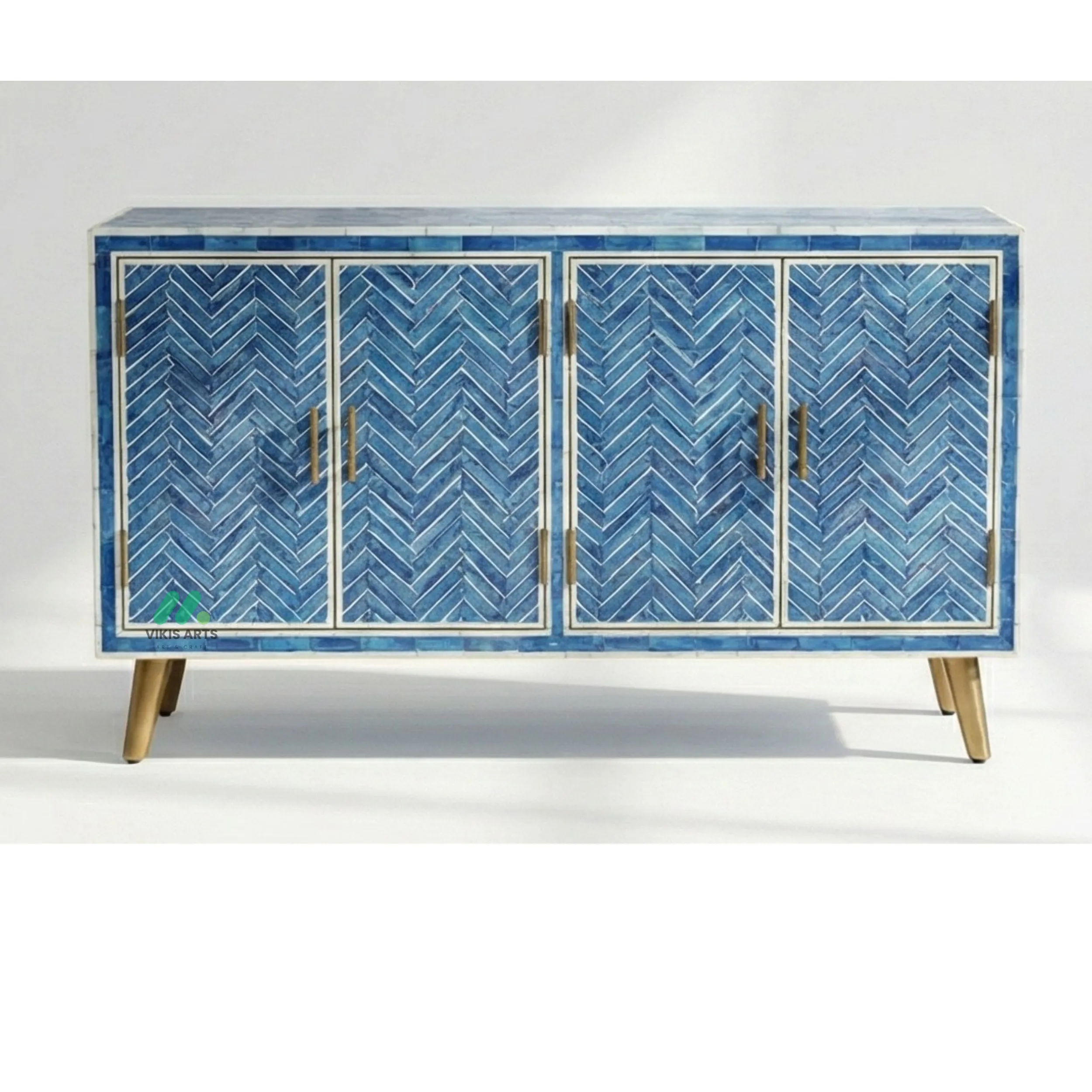 Bone inlay Blue Cabinet