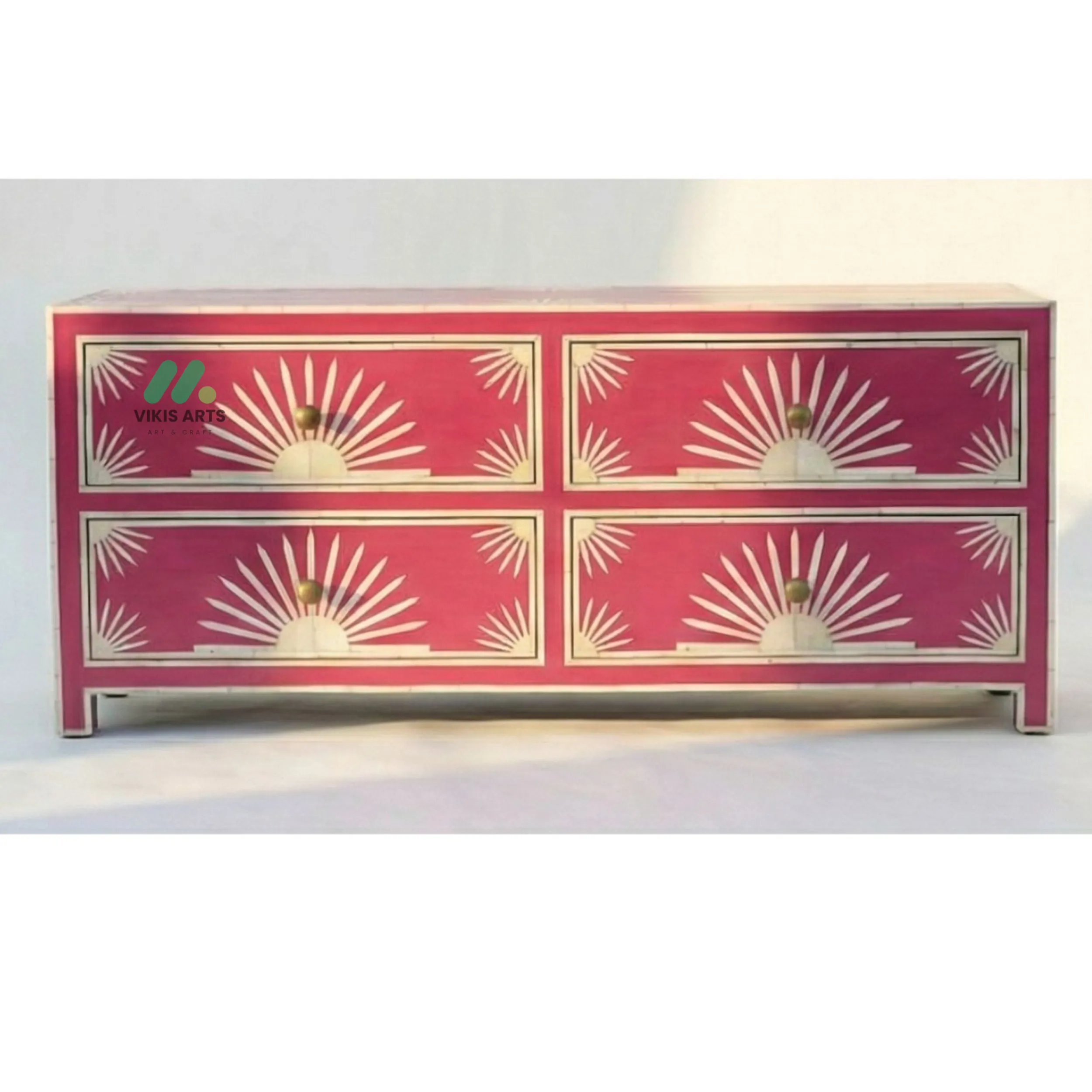Bone Inlay Pink 4 Chest of Drawers