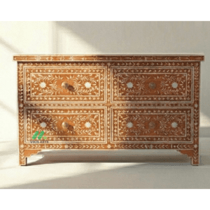 Mother of Pearl Orange 4 Chest of Drawer