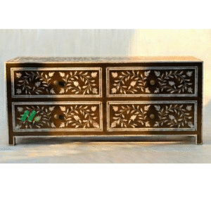 Bone Inlay Brown 4 Chest of Drawers