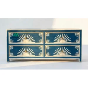 Bone Inlay Blue 4 Chest of Drawers