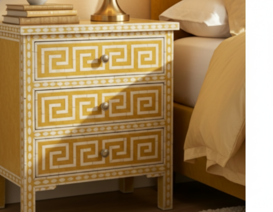 Bone Yellow Bedside Table - Image 6