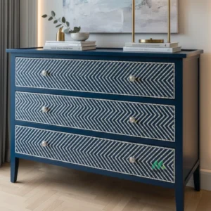 Bone Inlay Blue 3 Chest of Drawer