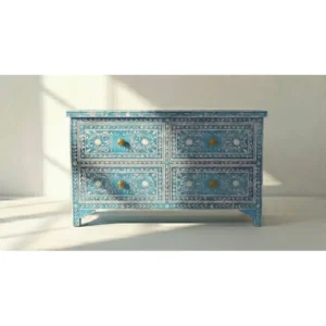Mother of Pearl Sky blue  4 Chest of Drawer