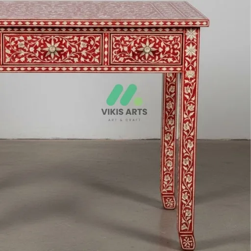 Bone inlay study table - Image 4