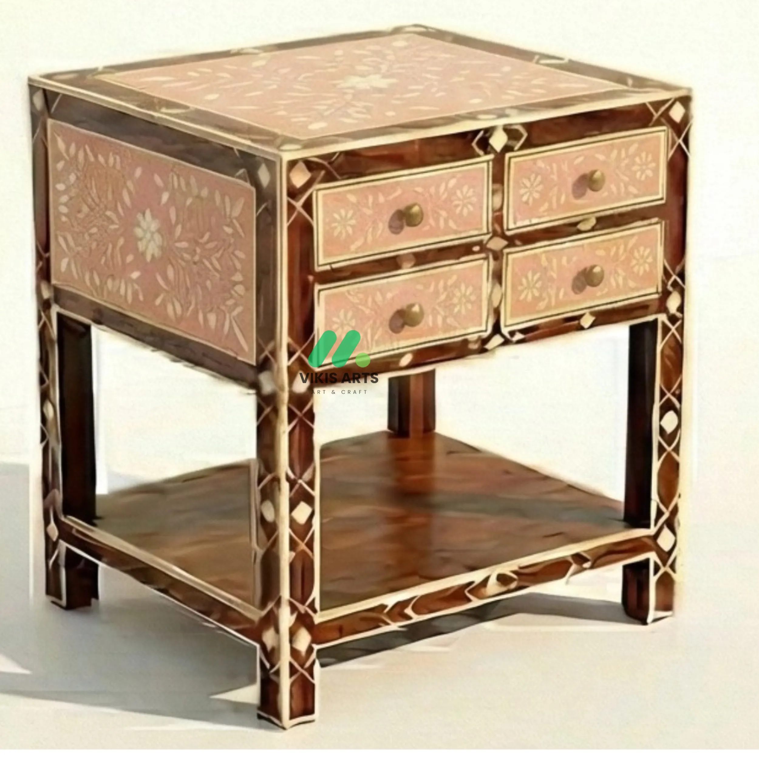 Bone Inlay Pink 4 Chest of Drawers - Image 2