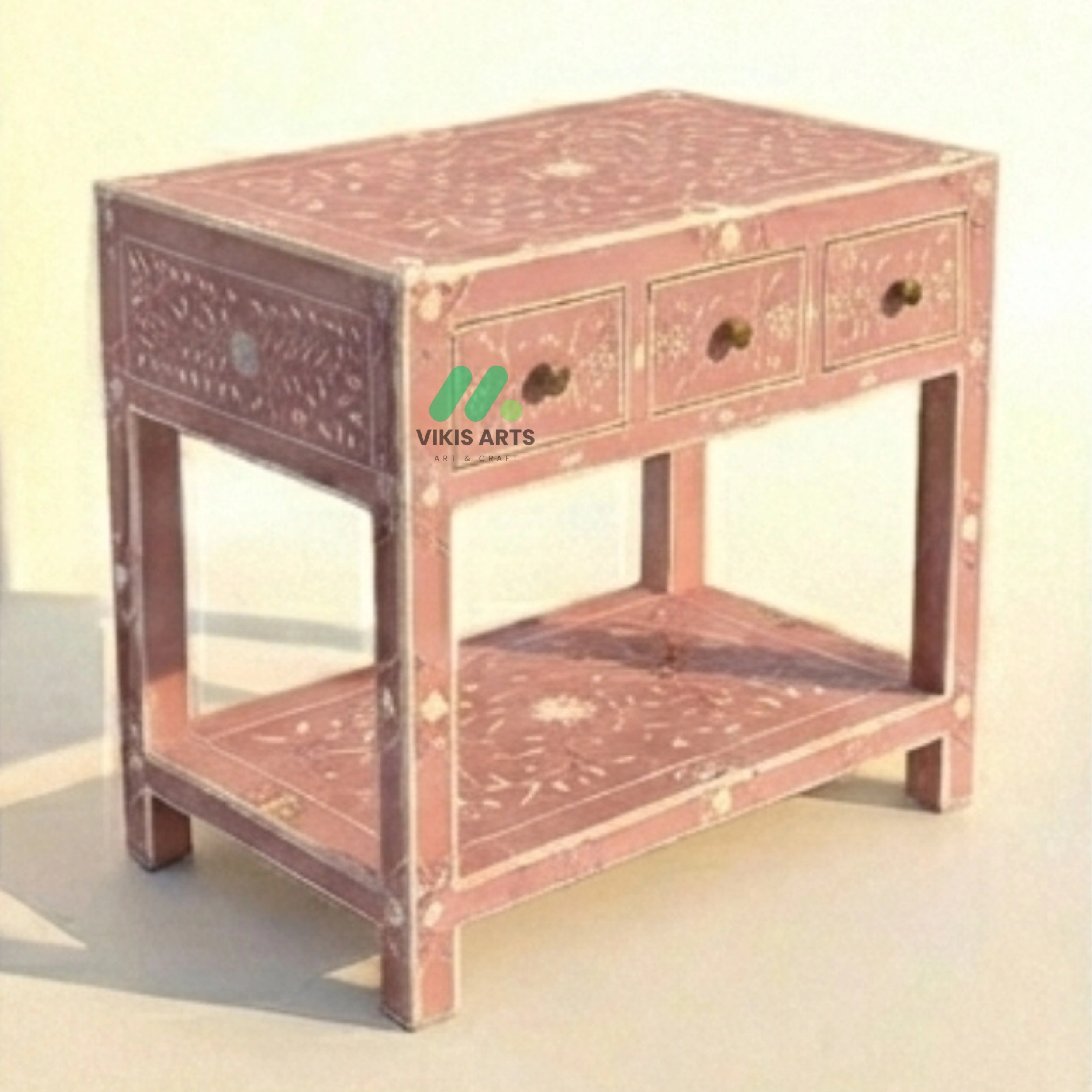 Bone Inlay Pink 3 Chest of Drawers - Image 2