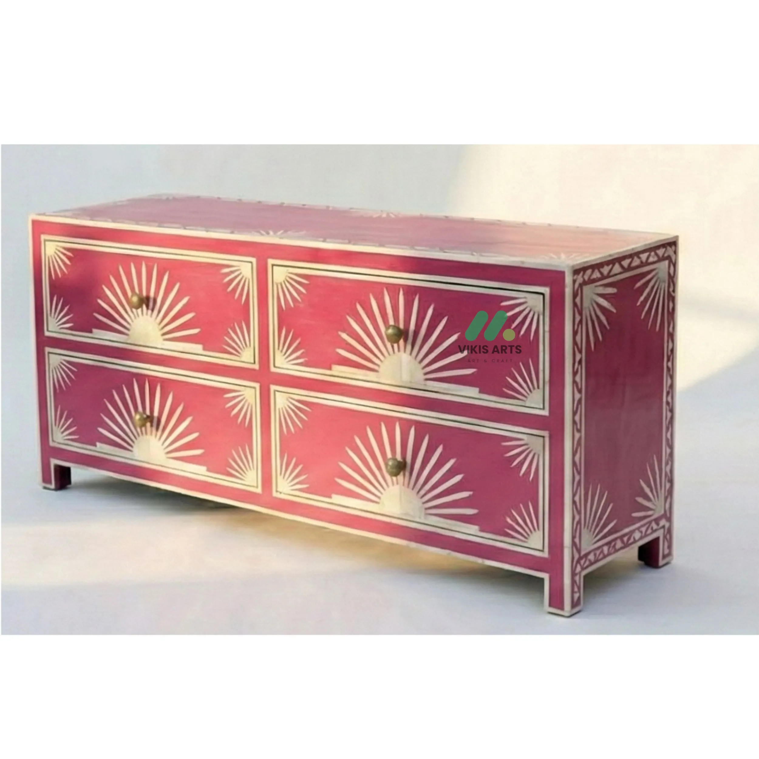 Bone Inlay Pink 4 Chest of Drawers - Image 2