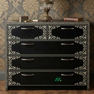Bone Inlay Black 5 Chest of Drawer