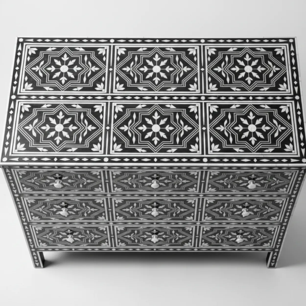 Bone Inlay Black 9 Chest of Drawer - Image 3