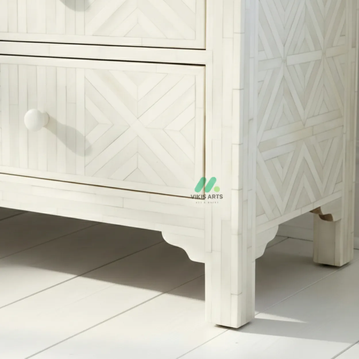 Bone Inlay White 6 Chest of Drawer - Image 6