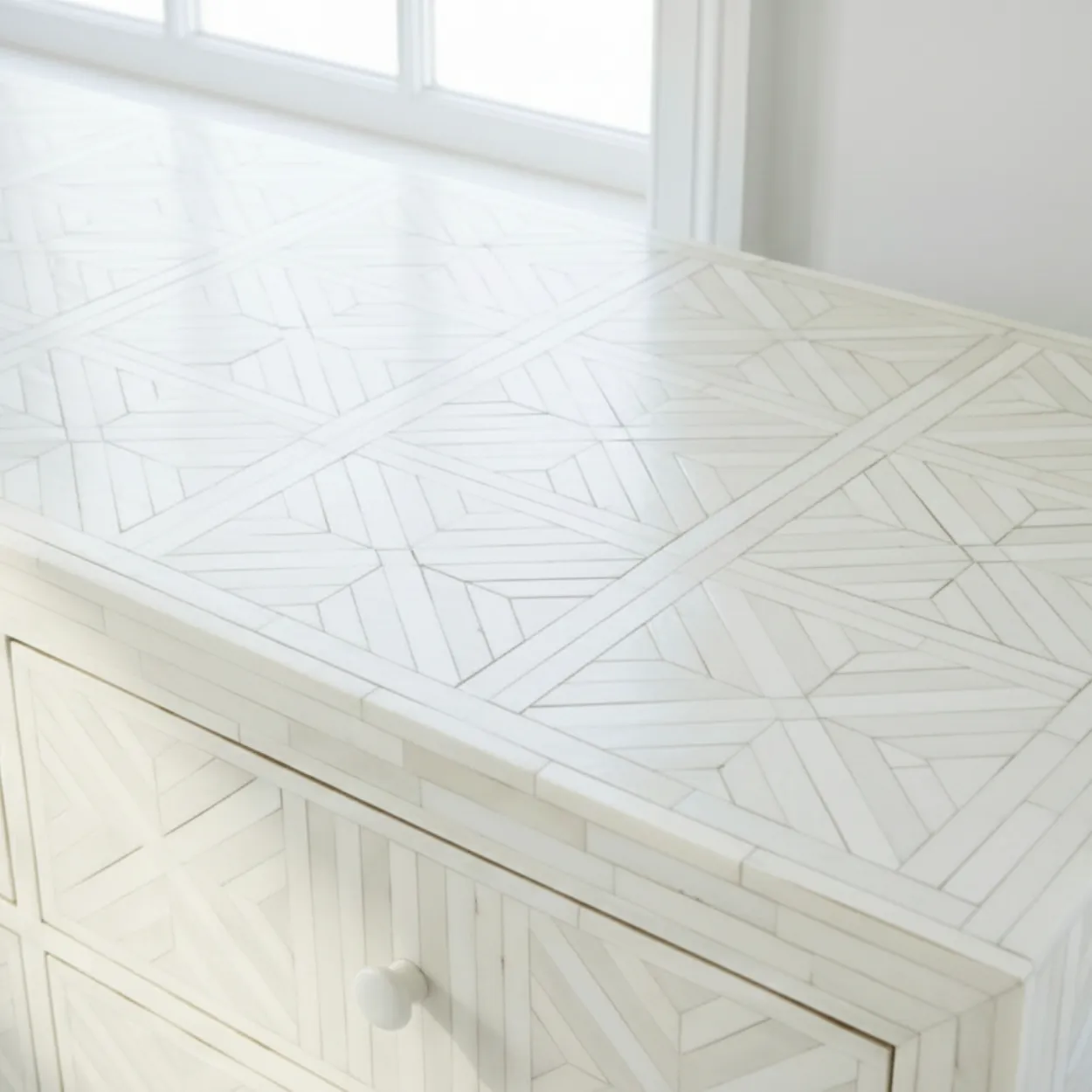 Bone Inlay White 6 Chest of Drawer - Image 3