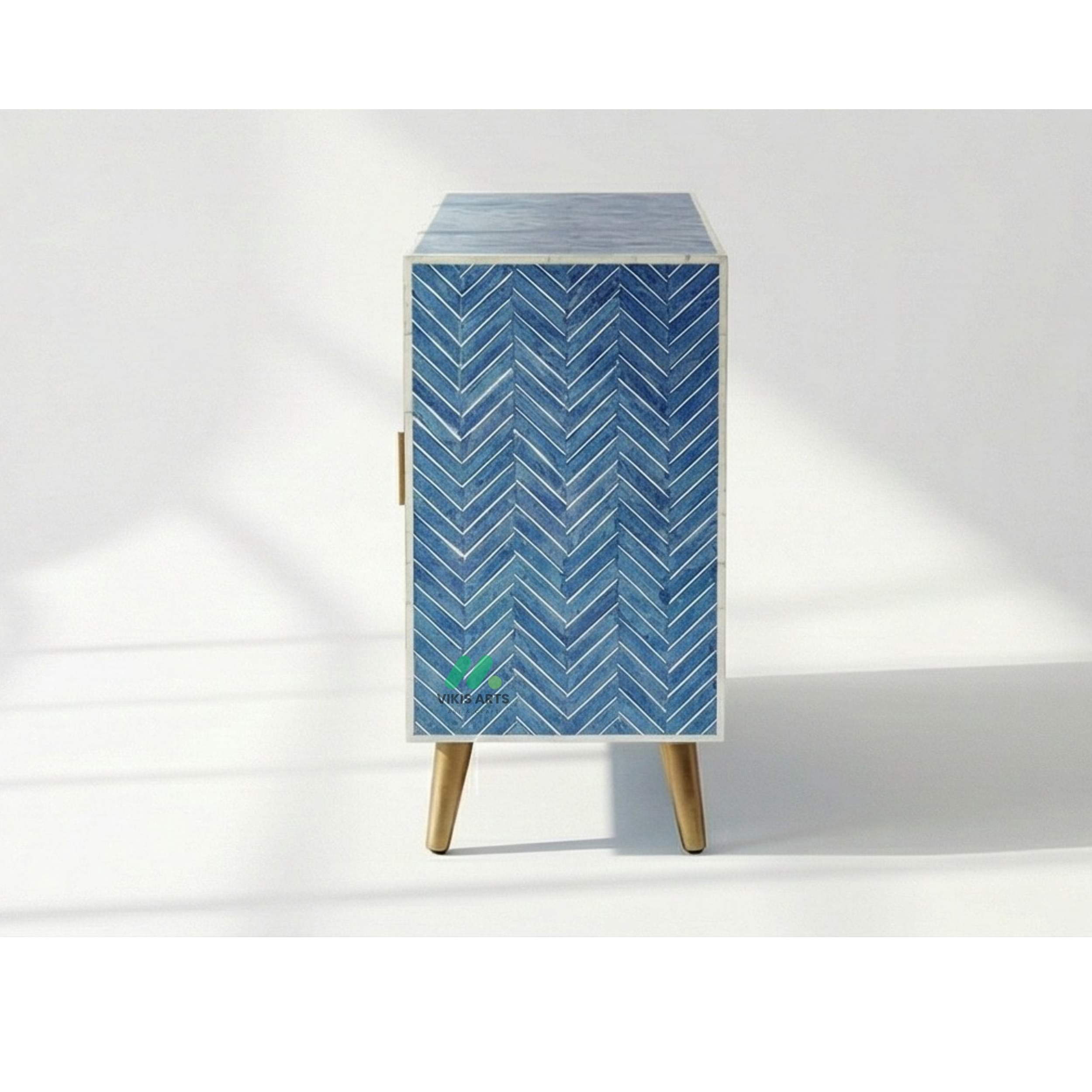 Bone inlay Blue Cabinet - Image 3