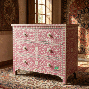 Bone Inlay Pink 4 Chest of Drawers
