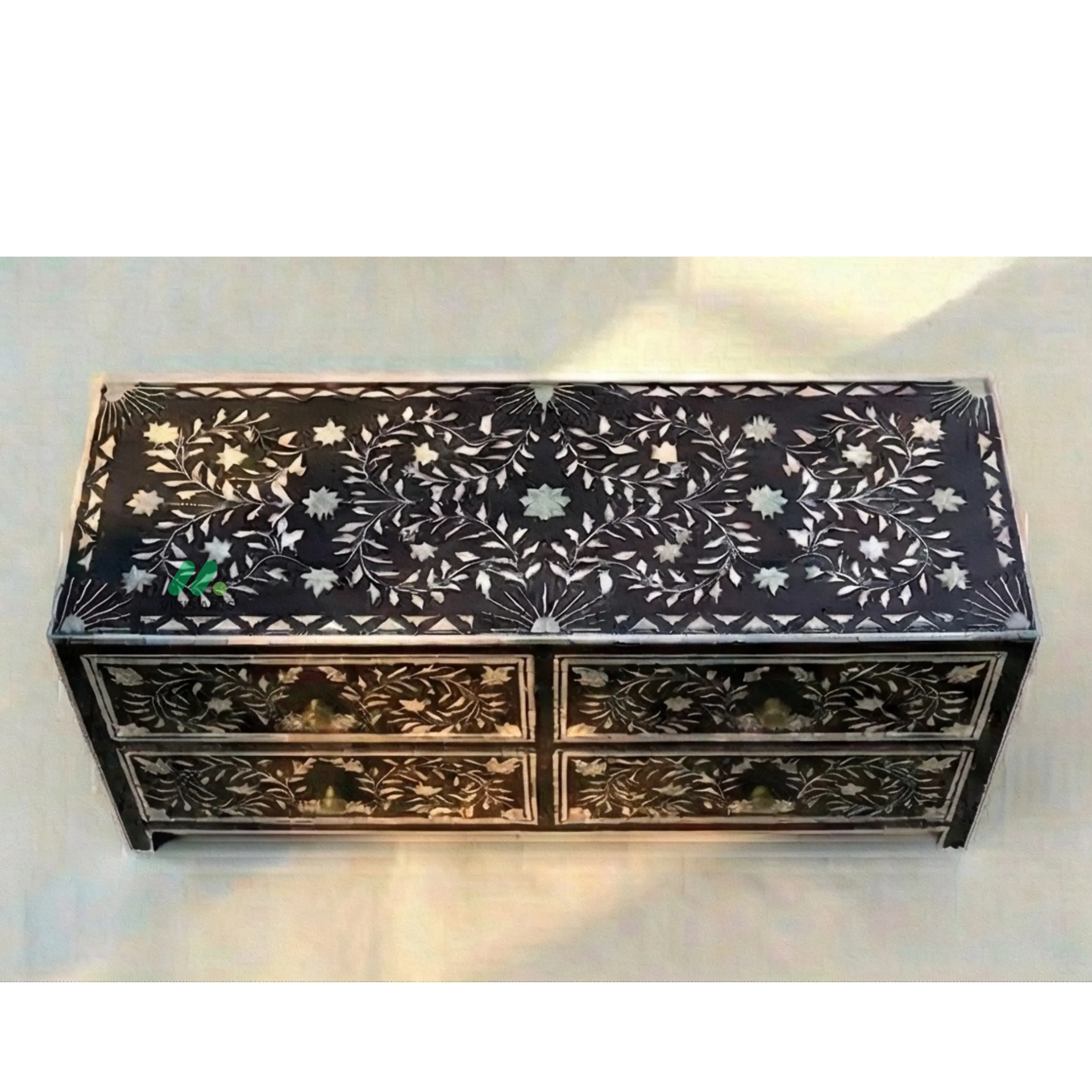 Bone Inlay Black 4 Chest of Drawers - Image 3