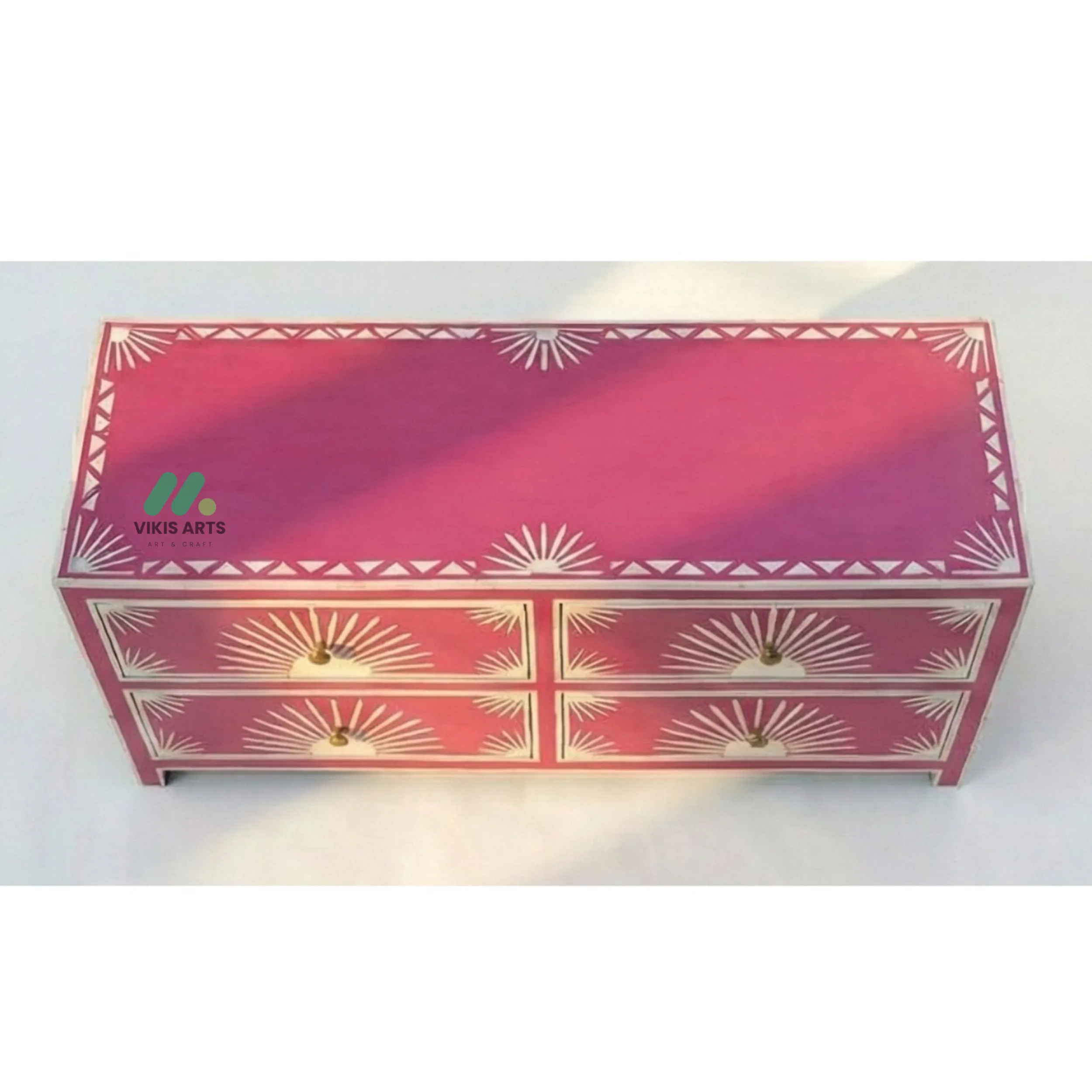 Bone Inlay Pink 4 Chest of Drawers - Image 3