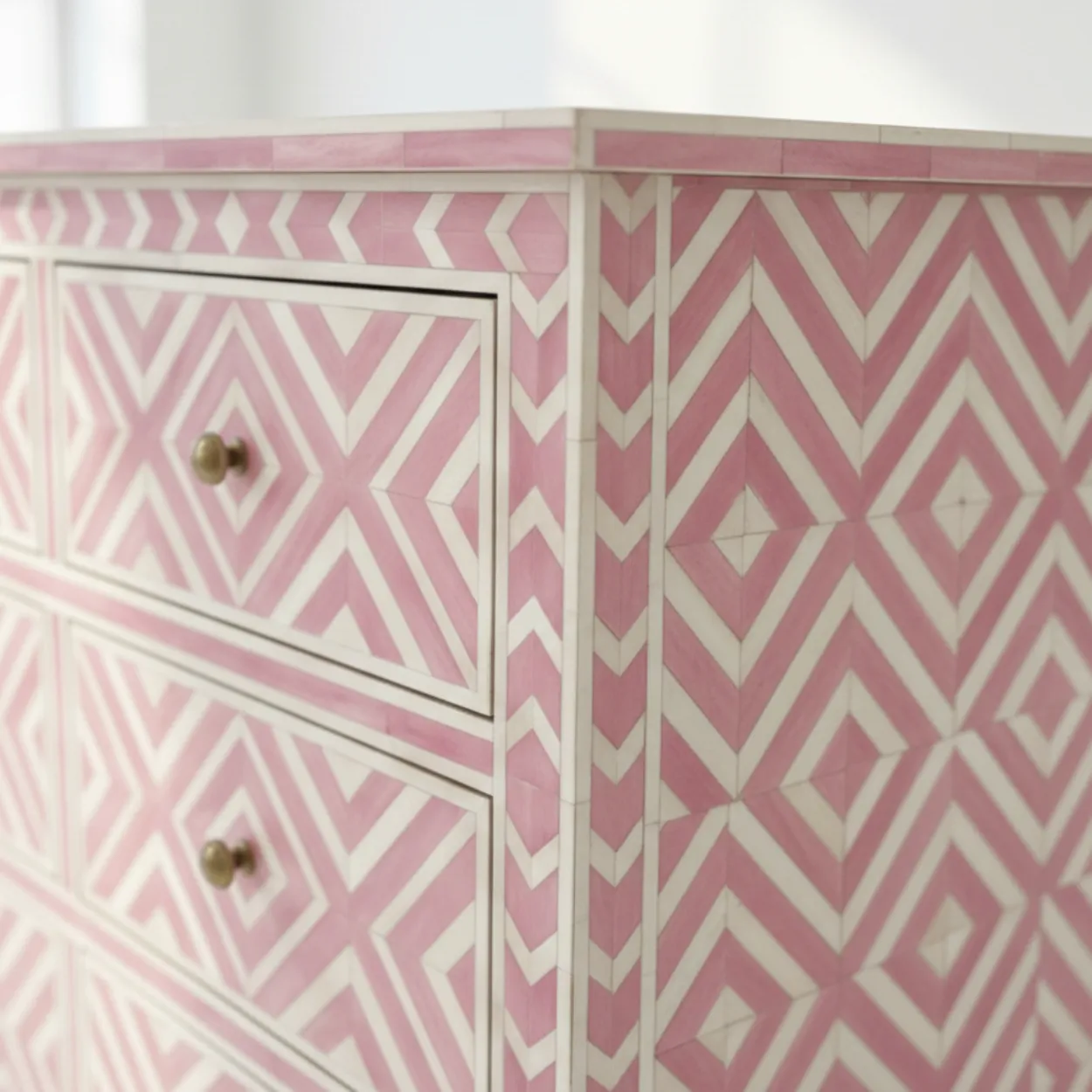 Bone Inlay Baby Pink 9 Chest of Drawer - Image 4
