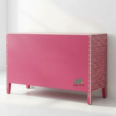 Bone Inlay Pink 6 Chest of Drawer - Image 2