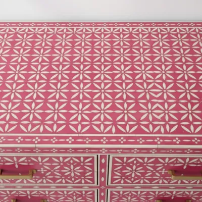 Bone Inlay Pink 6 Chest of Drawer - Image 8