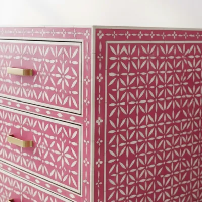 Bone Inlay Pink 6 Chest of Drawer - Image 4