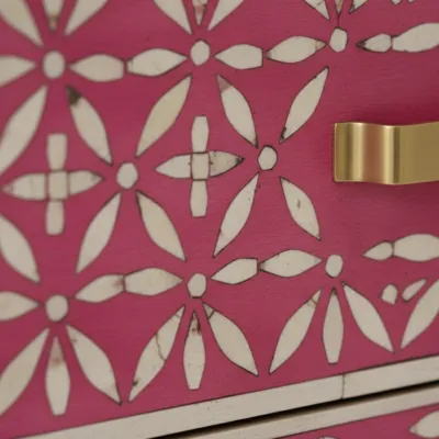 Bone Inlay Pink 6 Chest of Drawer - Image 6
