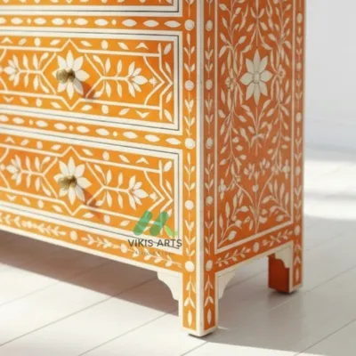 Bone Inlay Orange 6 Chest of Drawer - Image 6