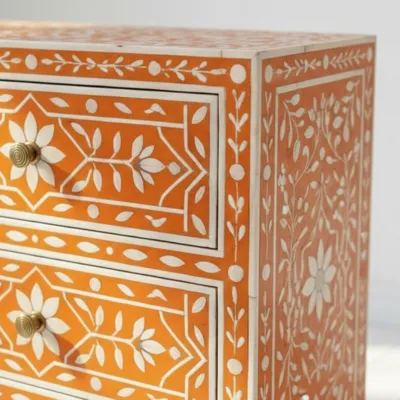 Bone Inlay Orange 6 Chest of Drawer - Image 7