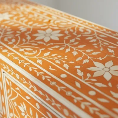 Bone Inlay Orange 6 Chest of Drawer - Image 5