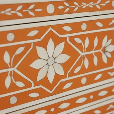 Bone Inlay Orange 6 Chest of Drawer - Image 8