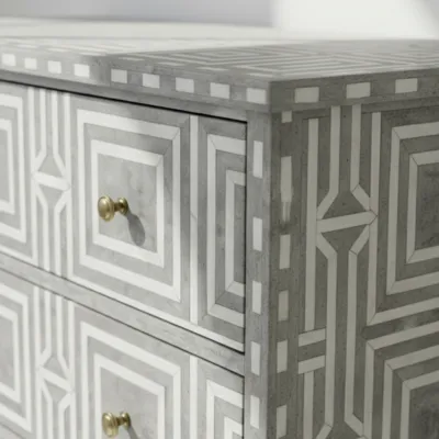 Bone Inlay Grey 4 Chest of Drawer - Image 5