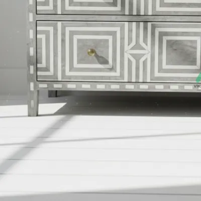 Bone Inlay Grey 4 Chest of Drawer - Image 3