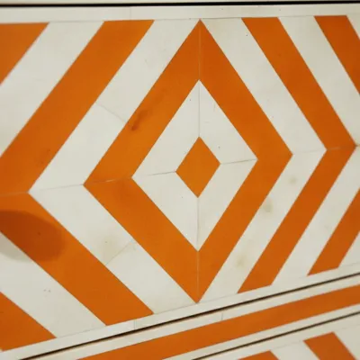 Bone Inlay Orange 3 Chest of Drawer - Image 7