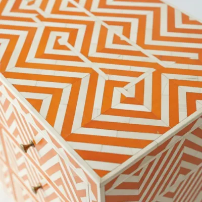 Bone Inlay Orange 6 Chest of Drawer - Image 5