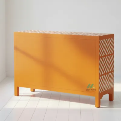 Bone Inlay Orange 6 Chest of Drawer - Image 2
