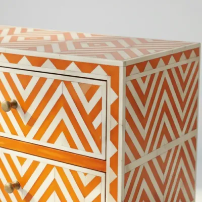 Bone Inlay Orange 6 Chest of Drawer - Image 4
