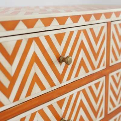 Bone Inlay Orange 6 Chest of Drawer - Image 7