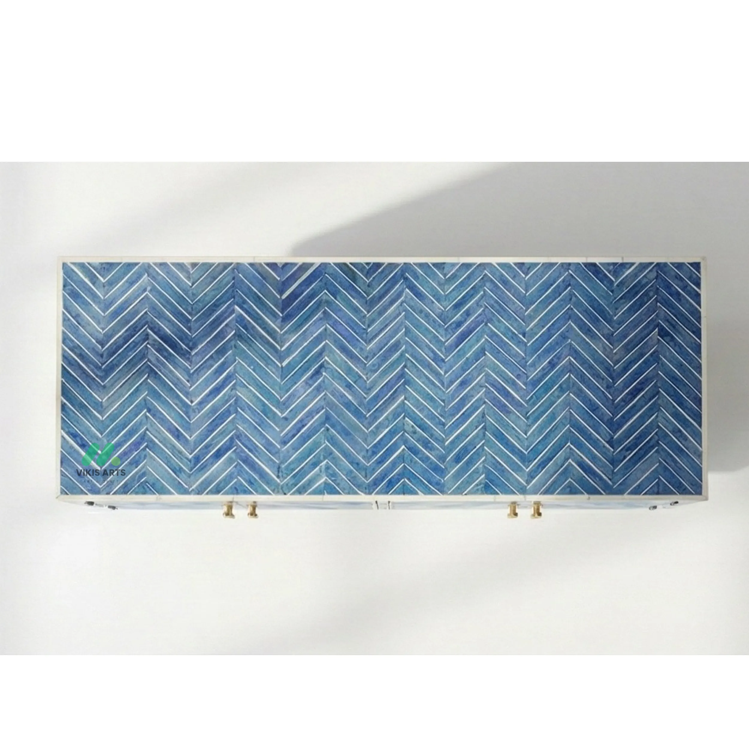 Bone inlay Blue Cabinet - Image 4
