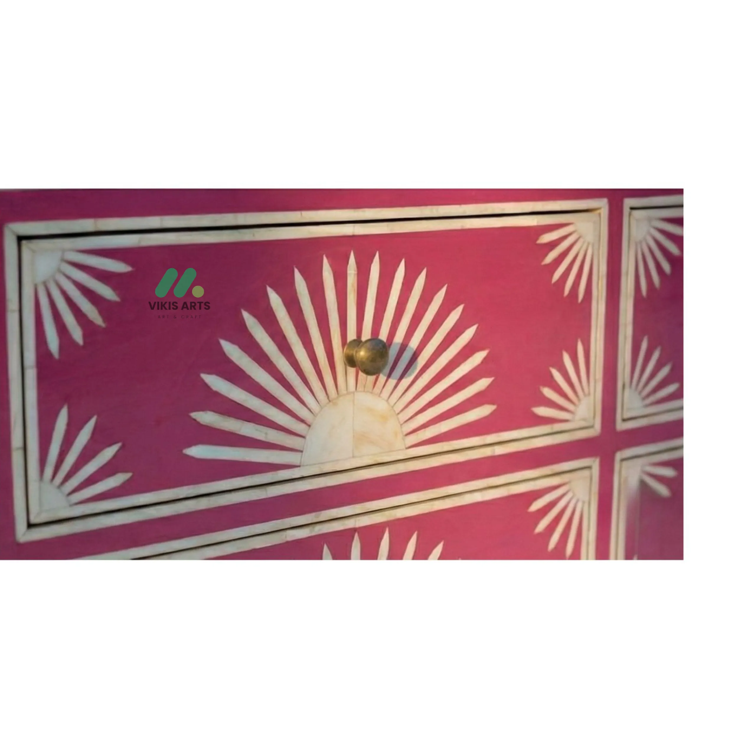 Bone Inlay Pink 4 Chest of Drawers - Image 4