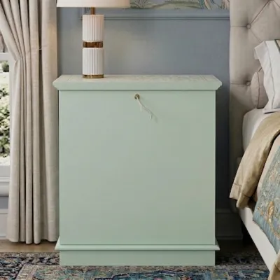 Bone Inlay Light green Nightstand with 1 Drawer - Image 2