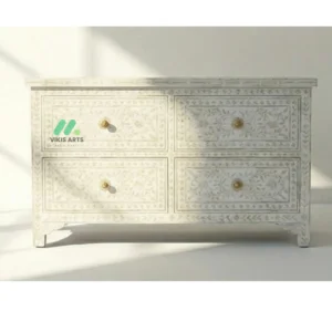 Mother of Pearl White 4 Chest of Drawer